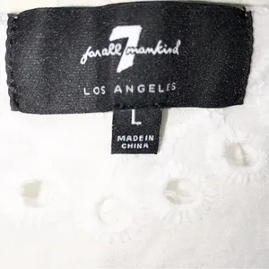 7 For All Mankind Floral Eyelet Lace Tiered Ruffle Midi Dress White Size L thumbnail 9