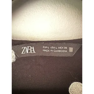 Zara Black Long Sleeve Mini Dress White 3D Polka Dots Pullover Womens Large thumbnail 5