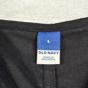 Old Navy L Black Linen Mini Dress Resort Party Goth LBD‎ Minimalist thumbnail 5