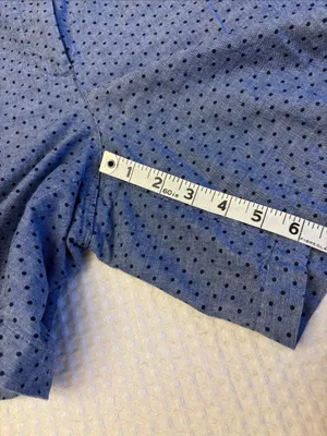Talbots Girlfriend Chino Shorts Size 12 Light Blue Navy Polka Dot Classic Preppy thumbnail 11