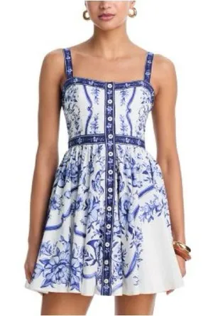 Farm Rio Porcelain Garden Mini Dress Large thumbnail 1