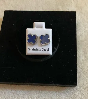 Blue Clover Stainless Steel Stud Earrings thumbnail 1