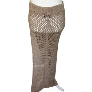 Beach Riot Deborah Skirt in Tan Small Womens Swim Cover Up Crochet Maxi thumbnail 4