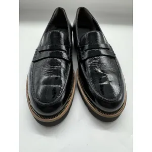 NWOB Paul Green Black Crinkle Patent Leather Penny Loafer Shoes Slip On Womens 6 thumbnail 4