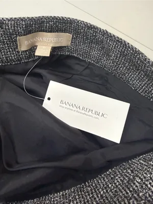 Banana Republic black and gray flounce tweed skirt size 8 thumbnail 10
