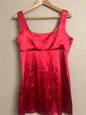Anthropologie MAEVE ‎ Red Satin Slip Dress thumbnail 3