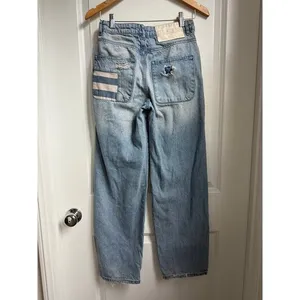 One Teaspoon Womens Smiths Low‎ Waist Wide Leg Denim Jeans Slouchy Multi Pocket thumbnail 6