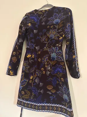 FARM Rio Brown Garden Floral Wrap Mini Dress Size S thumbnail 12