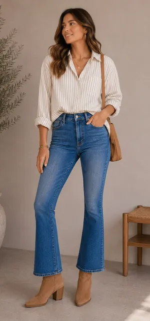 MOTHER The‎ Hustler Ankle In One Trick Pony High Rise Flare Denim Jeans thumbnail 1