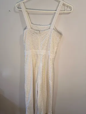 Banana Republic White Lace Eyelet Jumpsuit thumbnail 4