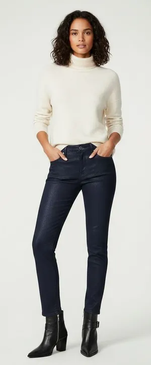 7 For All Mankind Blue Coated Ankle Jeans Size 28 thumbnail 1