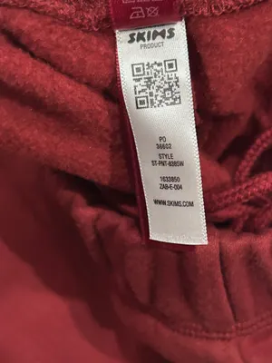 Skims Cotton Fleece Classic Straight Leg Pant Merlot Small new with tags thumbnail 9
