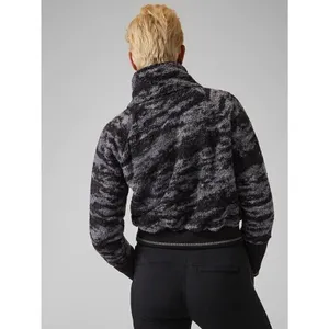 Athleta‎ Tugga Sherpa Jacket Full Zip Fog Camp Black Camo Womens Plus Size 1x thumbnail 2