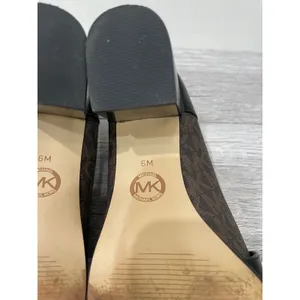 Michael‎ Kors Brown Signature Logo Padma Signature Block Heel Loafer Pumps 6M thumbnail 9