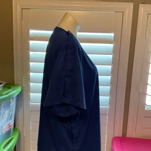 Elegant Royal Blue V-Neck Long Sleeve Top thumbnail 8