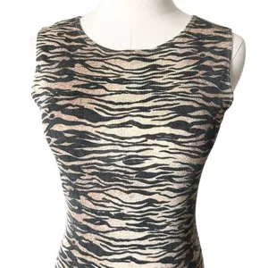 Vintage Y2K A'gaci Tiger Stripe Animal Print Sleeveless Bodycon Mini Dress Small thumbnail 2