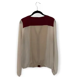 Charming Charlie Colorblock Semi-Sheer V-Neck Blouse | Size M thumbnail 4