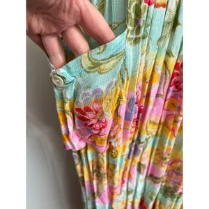 Vtg Bila Floral Print Midi Dress S Sleeveless Boho Hippy‎ Pockets thumbnail 4