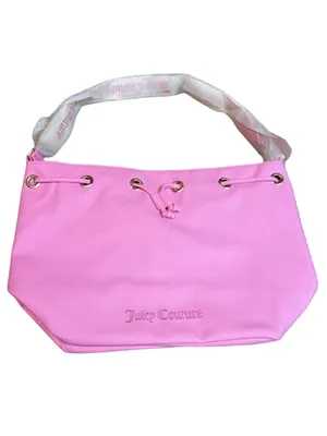 Juicy Viva La Juicy Gold Couture Bucket Bag with Guitar Strap, NWT Pink/White thumbnail 2