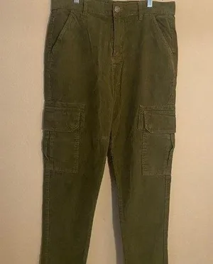 Green Corduroy Cargo Pants thumbnail 1