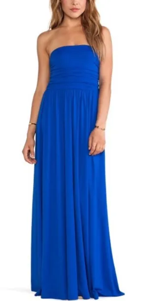Susana Monaco Aurora Strapless Maxi Dress sapphire 240$ S revolve casual party thumbnail 1