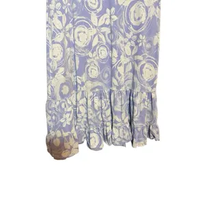 Fresh Produce Lavender White Floral Swirl Pattern‎ 100% Cotton Tank Dress Sz S thumbnail 5