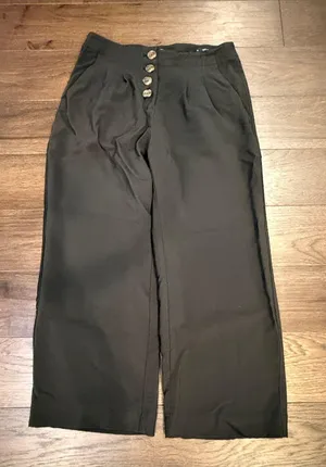 LOFT Green High Waist Wide Leg Sailor Pants Button Front Size 2P - C61-126 thumbnail 1