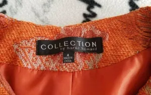 Collection By Harve Benard Women's Orange Tapestry Blazer Jacket Size 4 thumbnail 6