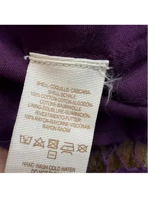 Free People Purple Crochet Lace Mini Dress Double Tie Back Tassel Bell Sleeve Sm thumbnail 10