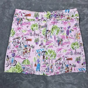Dress Barn VTG Mini Skirt Skort Womens 8 Pink Unique Whimsical Golf Tennis 90s Y2K Artsy thumbnail 5