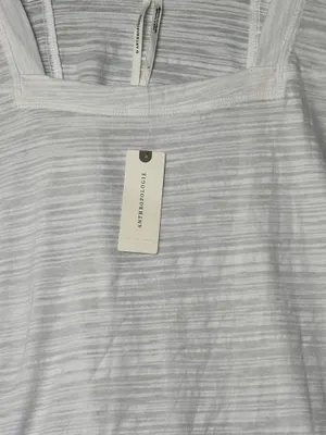 Anthropologie White Slub Knit Square Neck Top Size Large NWT thumbnail 2