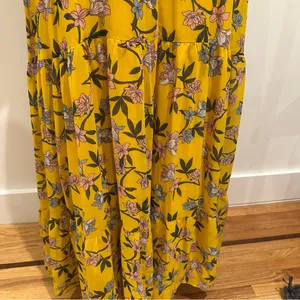 New Lulus Maxi Dress Sz M Thrive Together Yellow Floral Long Sleeves NWT thumbnail 10
