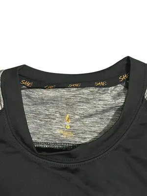 SHE Outdoor Black and Gray Long Sleeve Athletic Shirt with Thumb Holes thumbnail 2