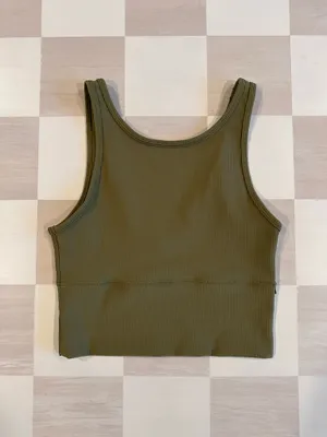 lululemon power pivot ribbed tank luxtreme bronze green 4 thumbnail 4