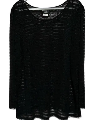 Positive Attitude Women's Black Lace/Mesh Long Sleeve Blouse Tan Tank Size‎ 18 thumbnail 1