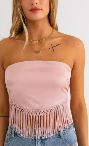 Le lis Pink Fringe Top thumbnail 1