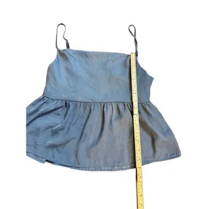 American Eagle Womens Solid Silky Cami‎ Tank Top in Blue Sz S thumbnail 4