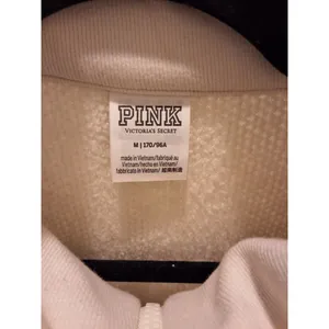 Victoria's Secret PINK Size M Cream/Ivory Sherpa 1/4 Zip Fleece Pullover thumbnail 5