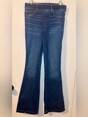 Spanx High Rise Flare Jeans Large Midnight Shade Pull On Shaping 20327R thumbnail 2