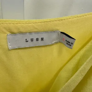Lush Yellow Linen Blend Tie Front Button Down Mini Dress LD42793-CI Womens Small thumbnail 6