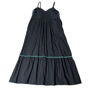 Ava & Viv Black Embroidered Cotton Tiered Maxi Dress Size 1X thumbnail 4