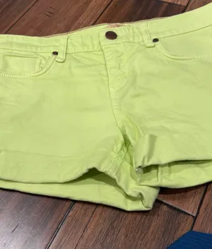 Sanctuary Vintage Neon Lime Green Denim Shorts thumbnail 7
