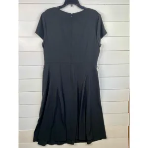 Lauren Ralph Lauren Black Short Sleeve Metal Plaque Keyhole Crew Neck Dress 16 thumbnail 3