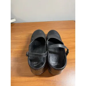 Dansko Marcelle Mary Jane Clog Womens 39/ 8.5 Black Leather Comfort Minimalist thumbnail 6