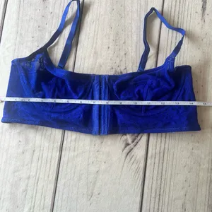 Free People Intimately Blue Lace Longline Front Close Bra thumbnail 11
