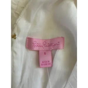 Lilly Pulitzer Madden Dress Resort White Jumbo Petal Eyelet Scalloped Size 6 thumbnail 6