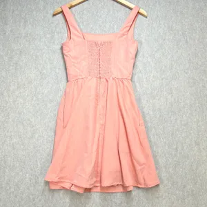 Women XS Fairycore Peach Cottagecore Boho Square Neck Coquette Mini Dress mi ami thumbnail 2