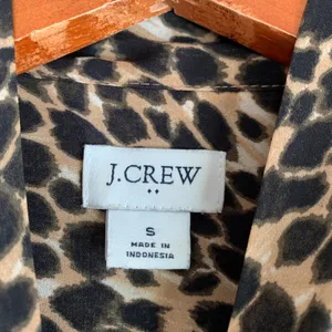 J. Crew Leopard Print Bow Neck‎ Long Sleeve Secretary Blouse Women's Size Small thumbnail 4
