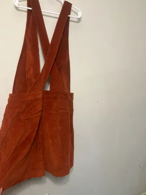 Women’s Rust Brown Faux Suede Deep V-Neck Mini Dress with Front Pockets thumbnail 4