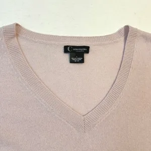 C by Bloomingdale's 100% 2 Ply Cashmere Sweater L Lavender Balletcore Soft Girl thumbnail 2